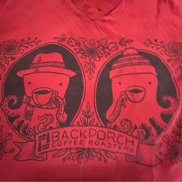 Back porch coffee roasters T-shirt by rise up - Picture 2 of 4